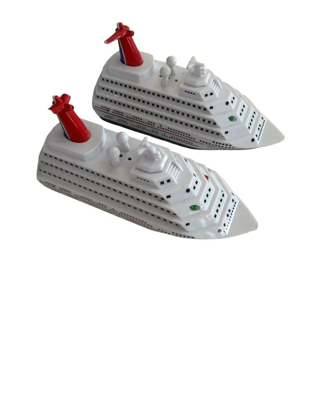 Carnival Cruise Ship Pull Back Toy Lot of 2 Light Up Horn Sound Ships Broken Fin